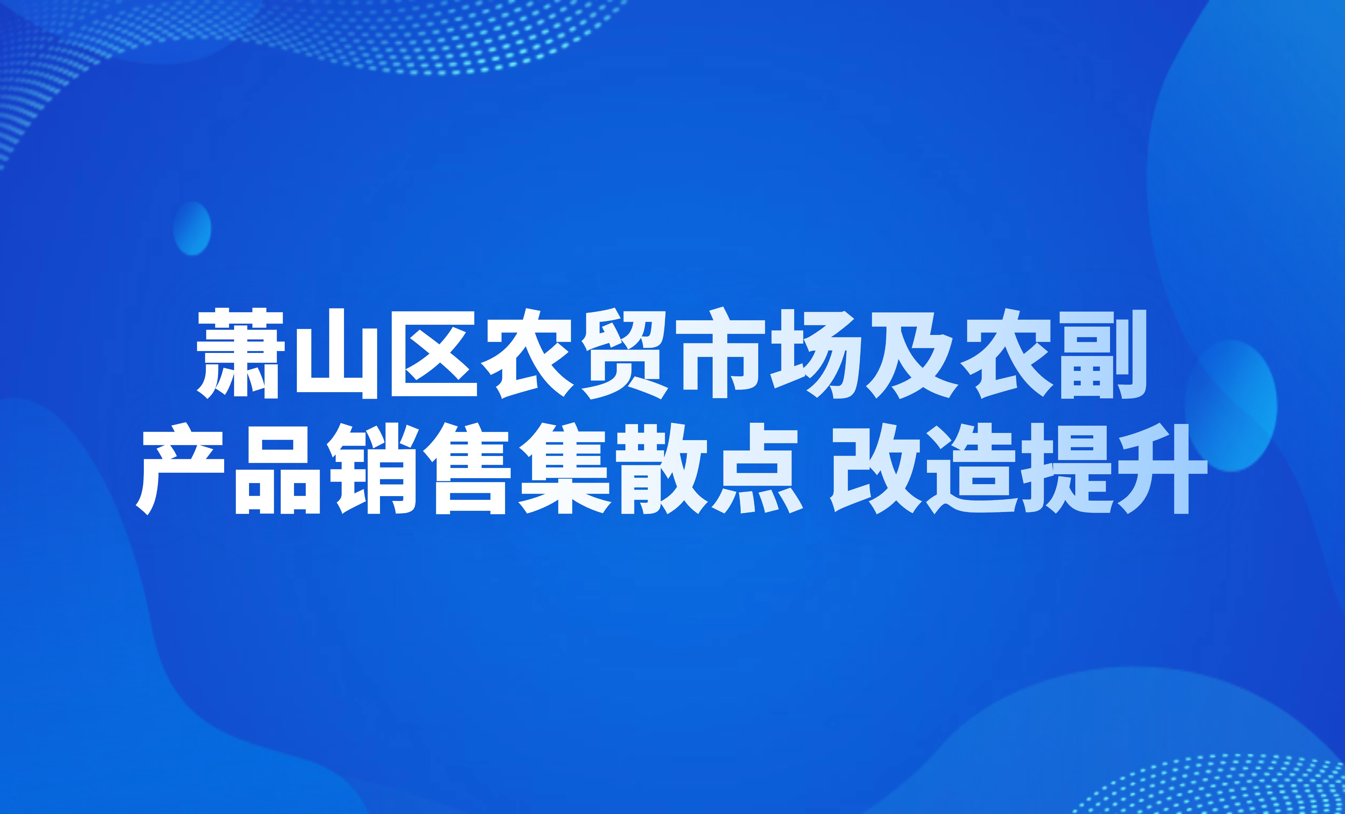 蕭山區農貿市場及農副產品銷售集散點改